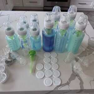 Dr. Brown's Baby Bottle Set - Blue and Green